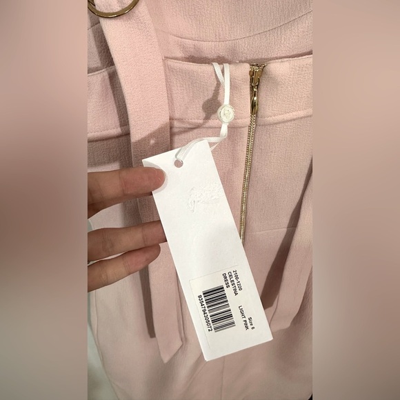 NWT Rebecca Vallance Celestina Knotted Crepe Dress Pink Midi Size 2 - Picture 9 of 13